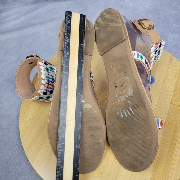 Mix No 6 Pompom Boho Fun Colorful beach comfy lightweight sandal Size 8‎ Women - Picture 11 of 14